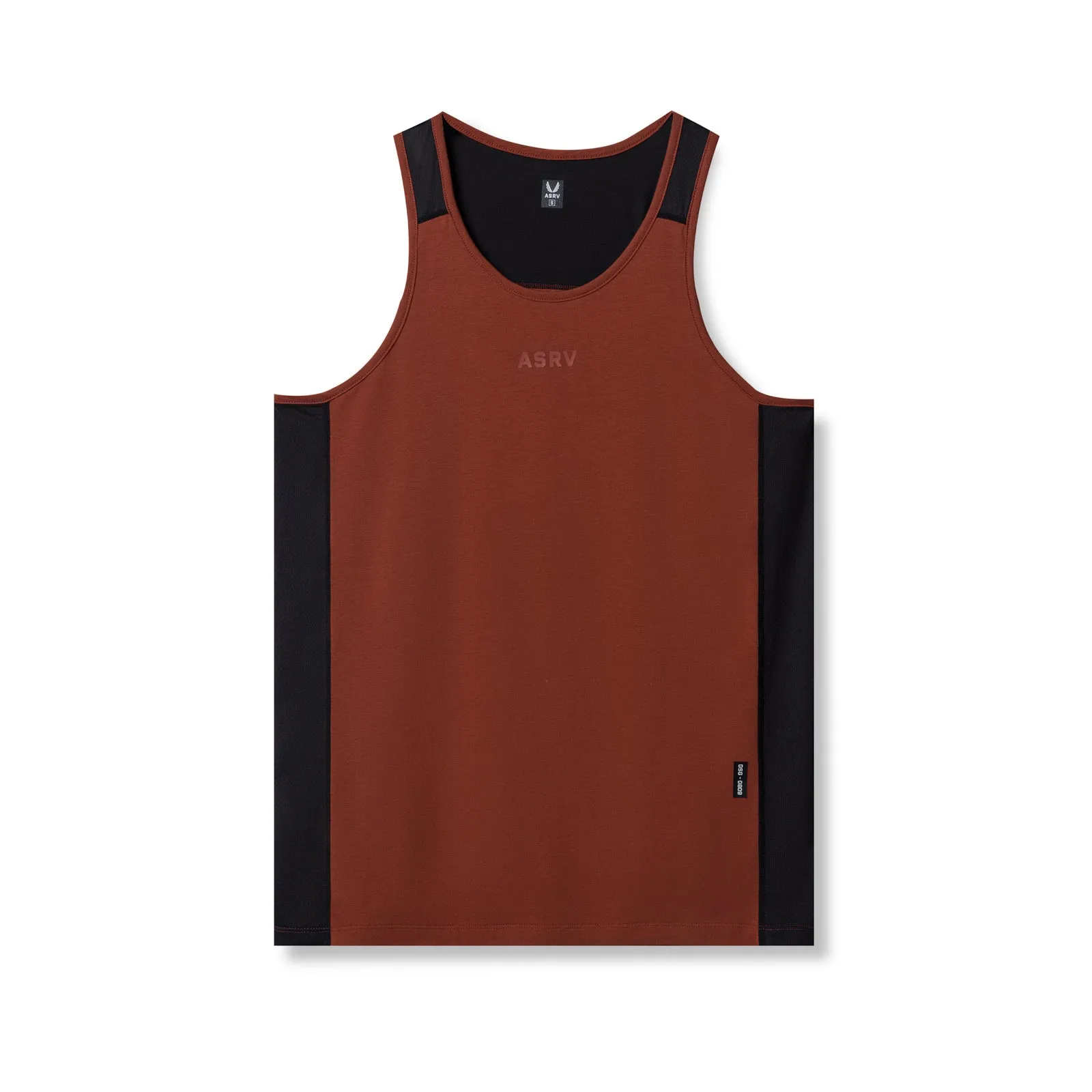 0809. Supima® Mesh Panel Training Singlet  - Brick