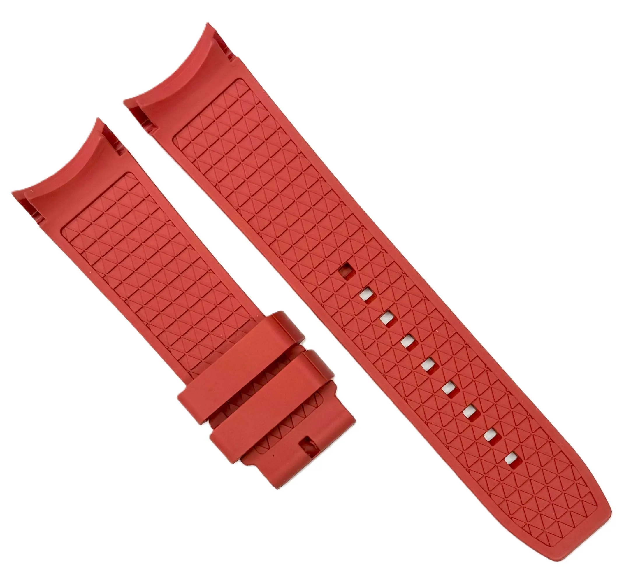 18-24mm, High Quality FKM Fluorine Rubber Red Watch Band