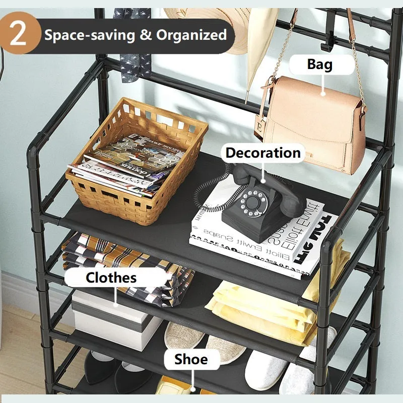 2 IN 1 Cloth Hanger And Shoe Rack