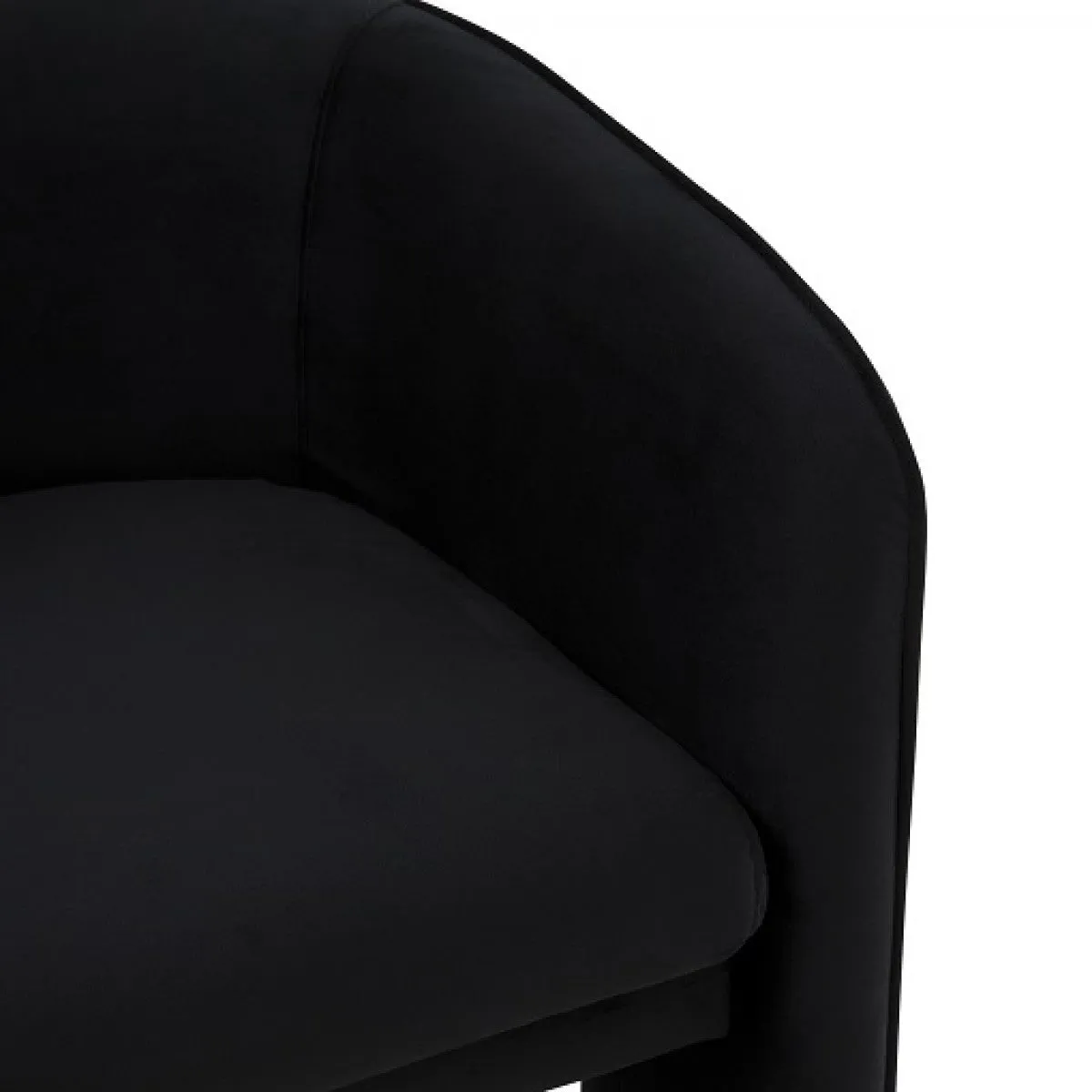 24" Black Velvet Mod Three Leg Arm Chair By Homeroots