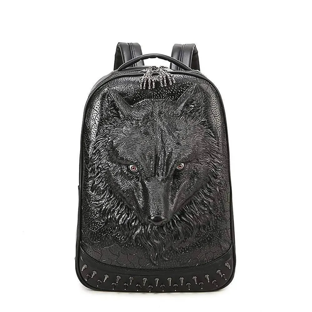 3D Backpack,3D Wolf Face Modeling  backpack Without Hat