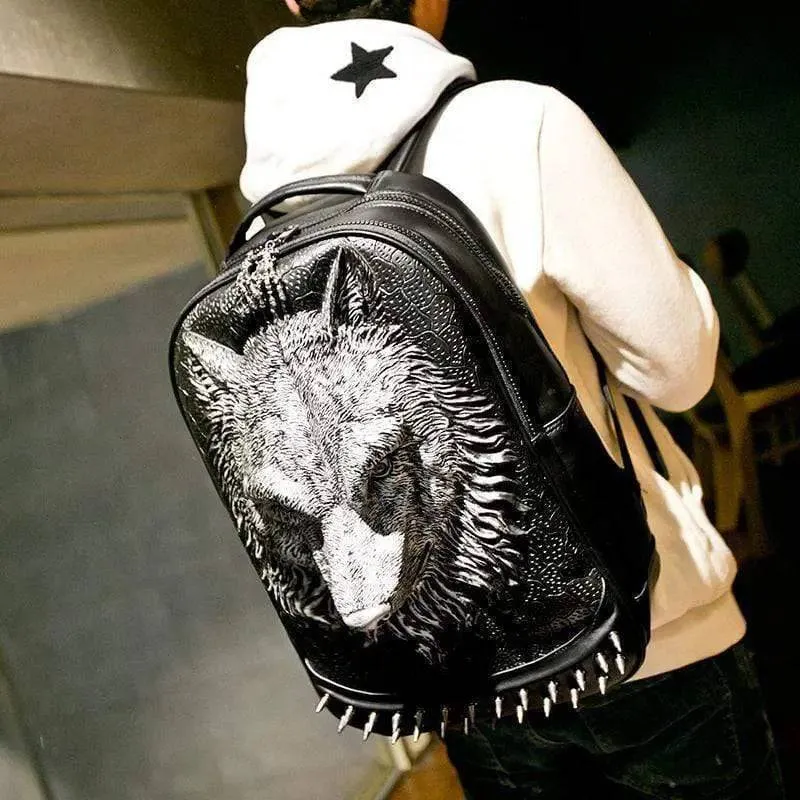 3D Backpack,3D Wolf Face Modeling  backpack Without Hat