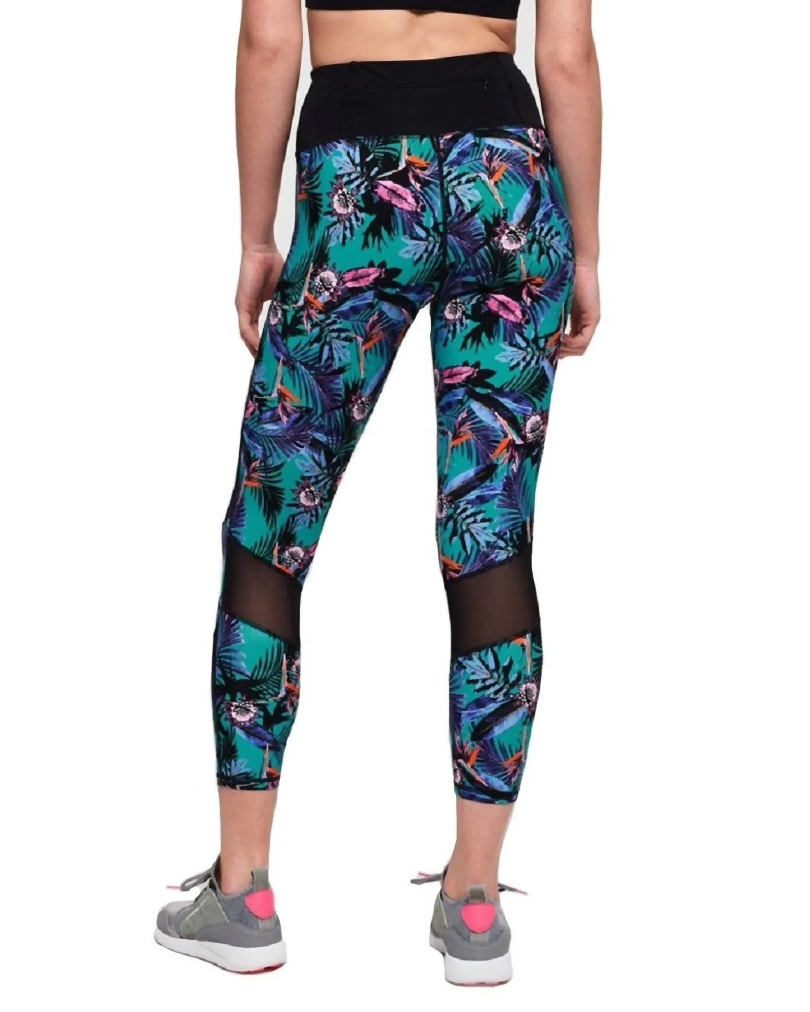 Active Mesh 7/8 Legging In Lucy Tropical Print | Lucy Tropical Print