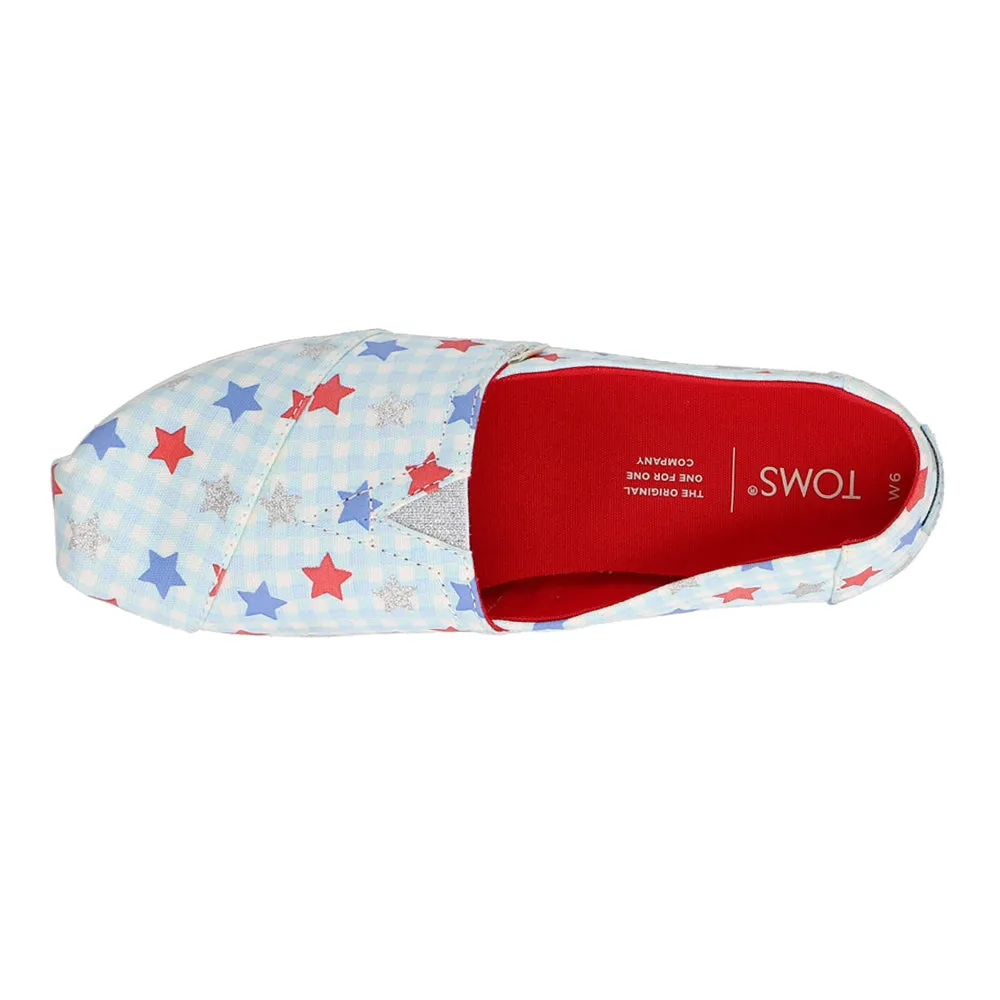 Alpargata Stars-Plaid Patriotic Slip On Flats