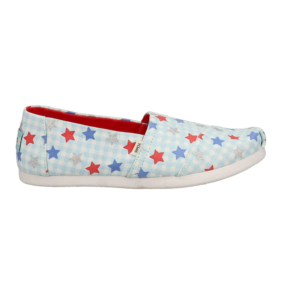 Alpargata Stars-Plaid Patriotic Slip On Flats