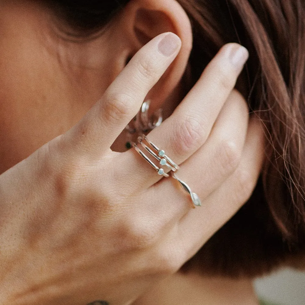 Amazonite Healing Stone Ring Sterling Silver