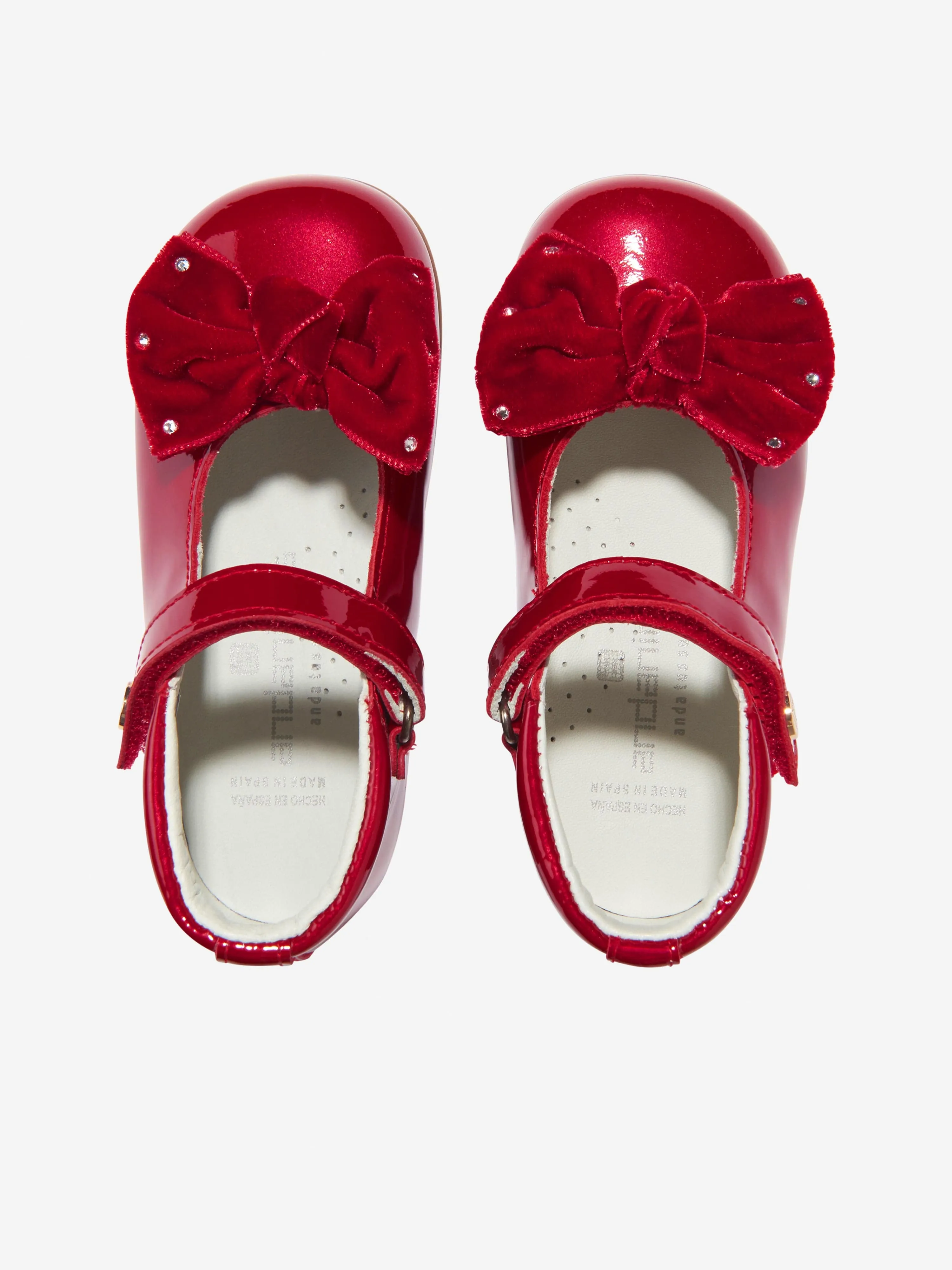 Andanines Girls Mary Jane Shoes With Bow in Red