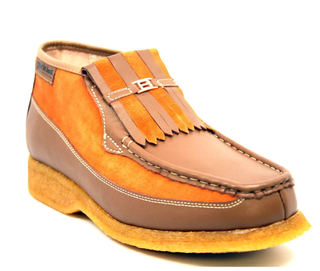 Apollo Rust Leather Rust Suede Slip on