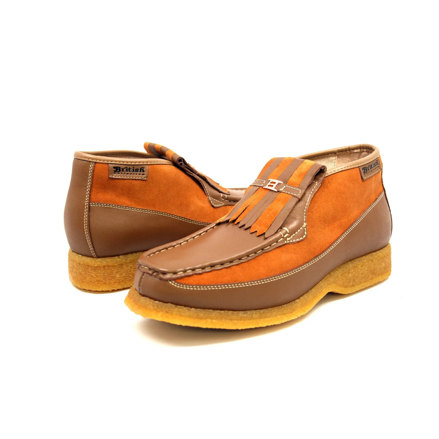 Apollo Rust Leather Rust Suede Slip on