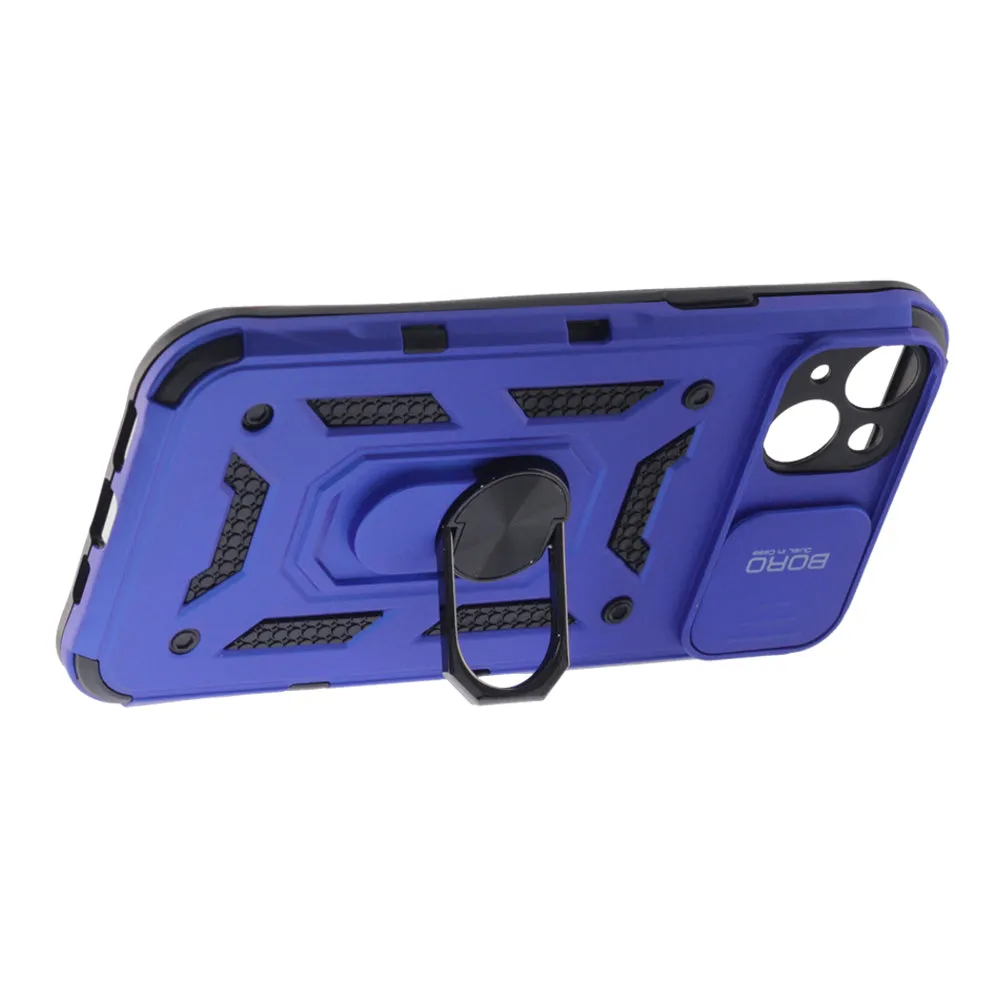 Apple iPhone 14 Plus Case, Ring Armor Case with Lens Cover, Color Blue