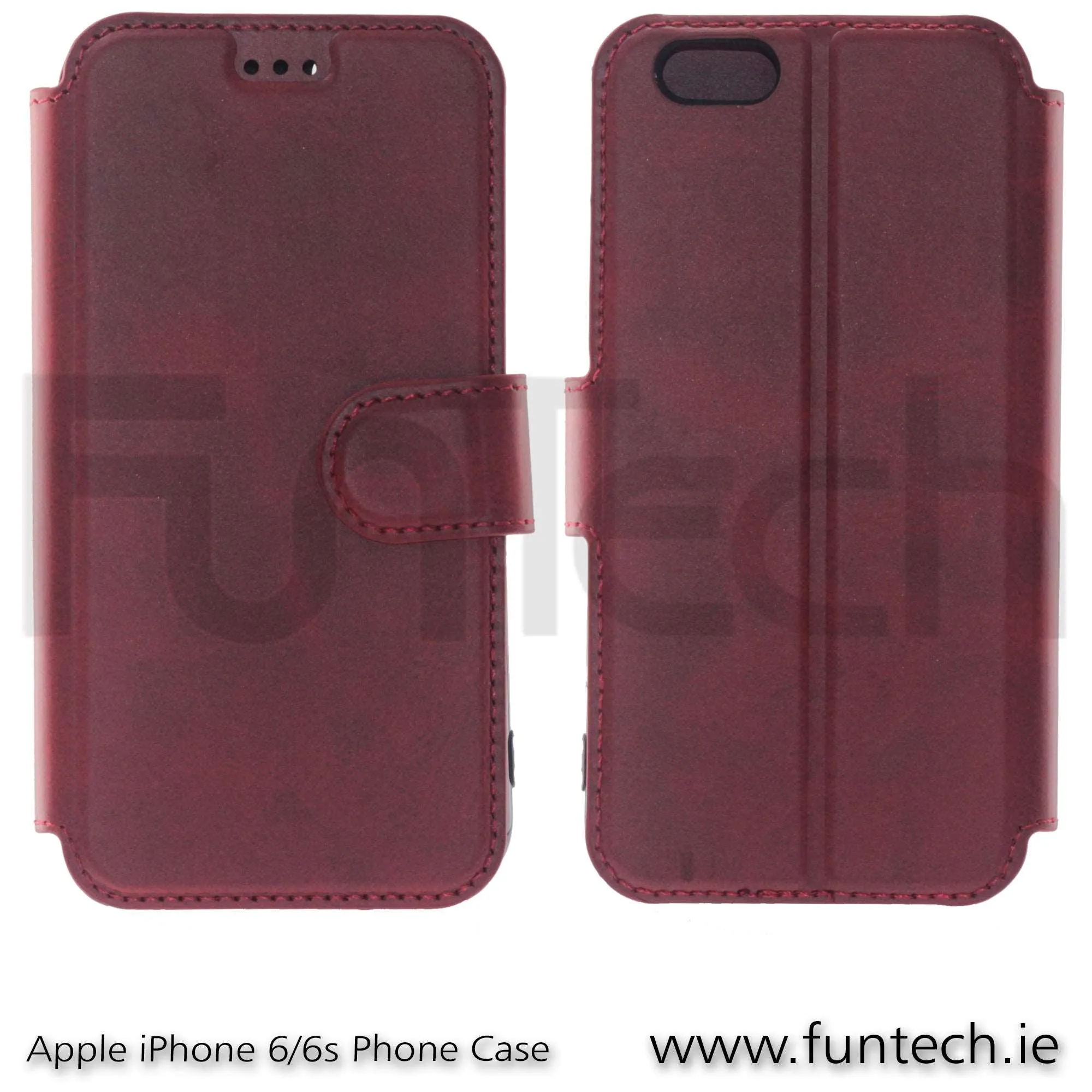 Apple, iPhone 6/6S, Leather Wallet Case, Color Red.