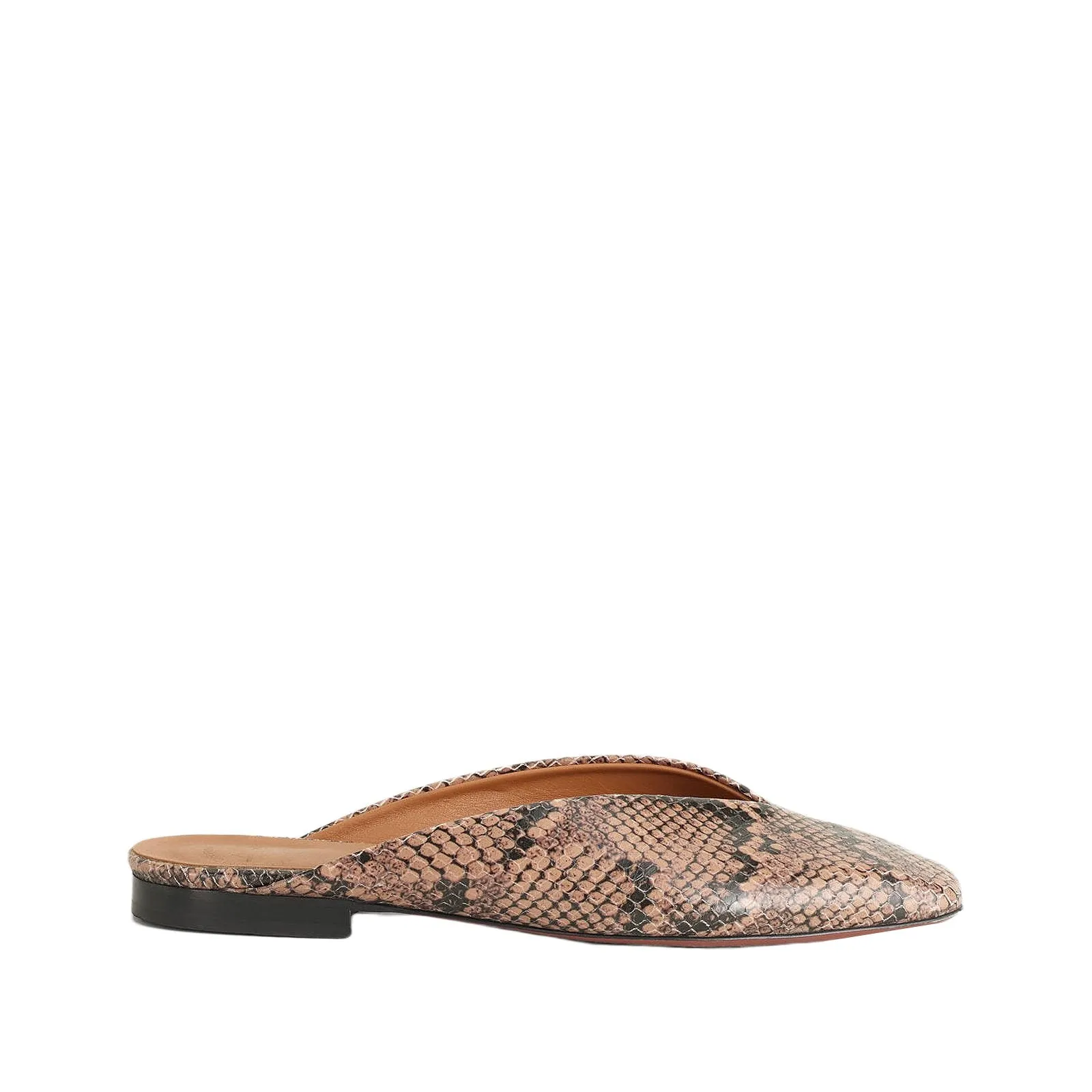 Arnesano Brown Printed Snake Flats