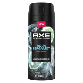 Axe Fine Fragrance Collection Men's Deodorant Spray, Aqua Bergamot Aluminum-Free, 4 oz