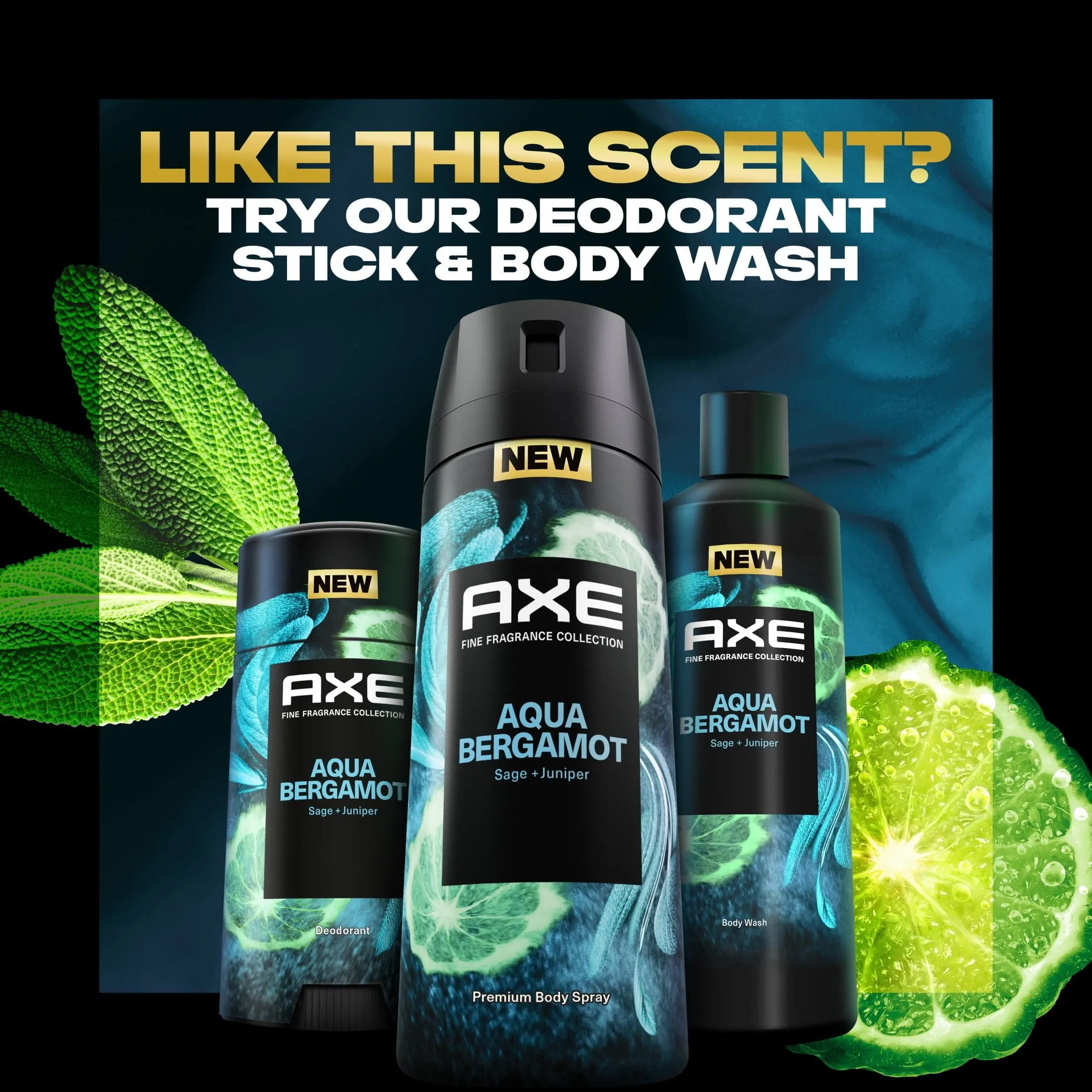 Axe Fine Fragrance Collection Men's Deodorant Spray, Aqua Bergamot Aluminum-Free, 4 oz