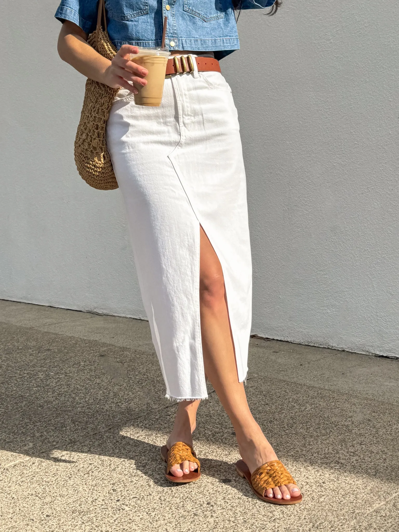 Beverly Hills Denim Midi Skirt - Final Sale