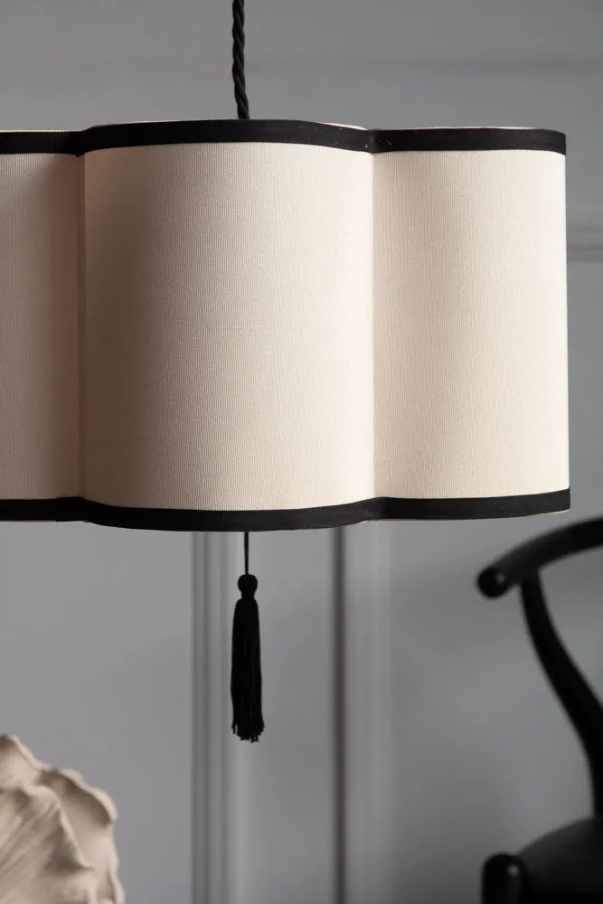 Black & Cream Lantern Curved Ceiling Light Shade