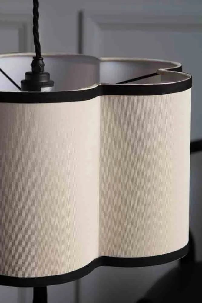 Black & Cream Lantern Curved Ceiling Light Shade