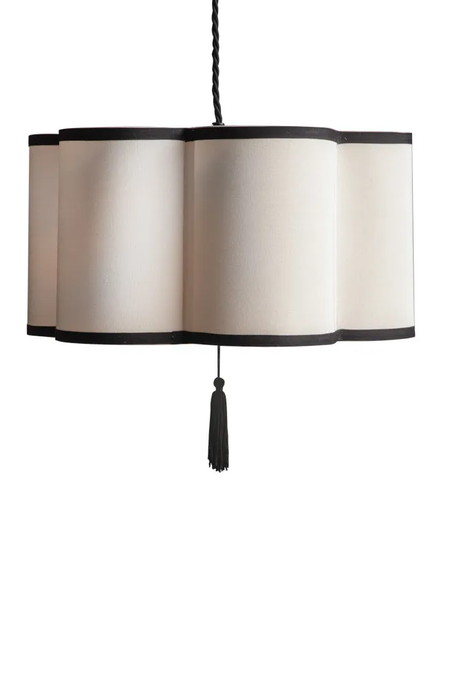 Black & Cream Lantern Curved Ceiling Light Shade