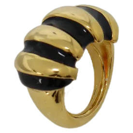 Black Enamel Shrimp Adjustable Ring