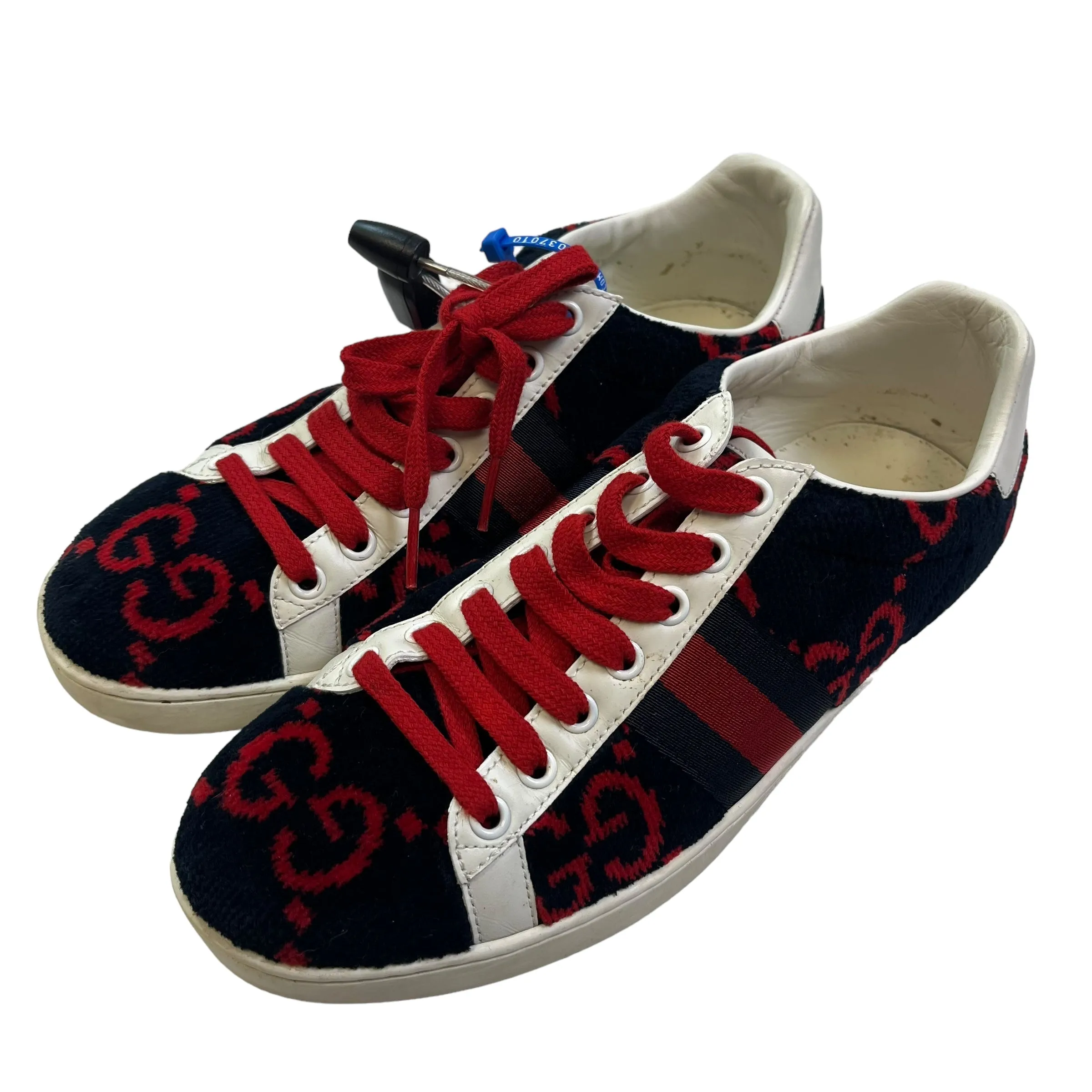 Blue & Red Shoes Luxury Designer Gucci, Size 6