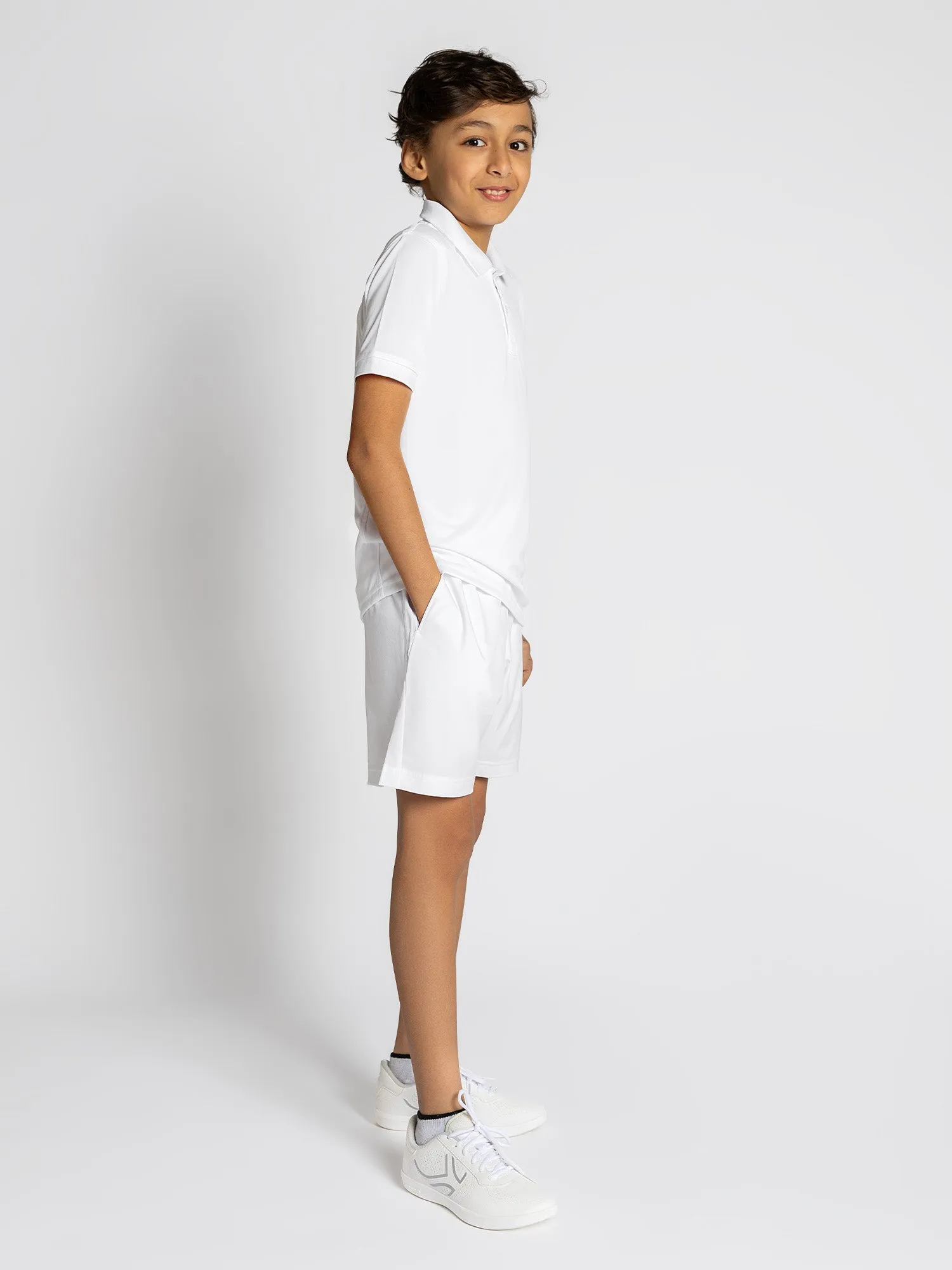 Boys Classic Tennis Short	- White