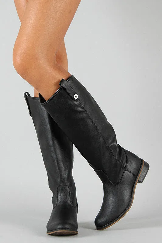 Breckelle Round Toe Riding Knee High Boot