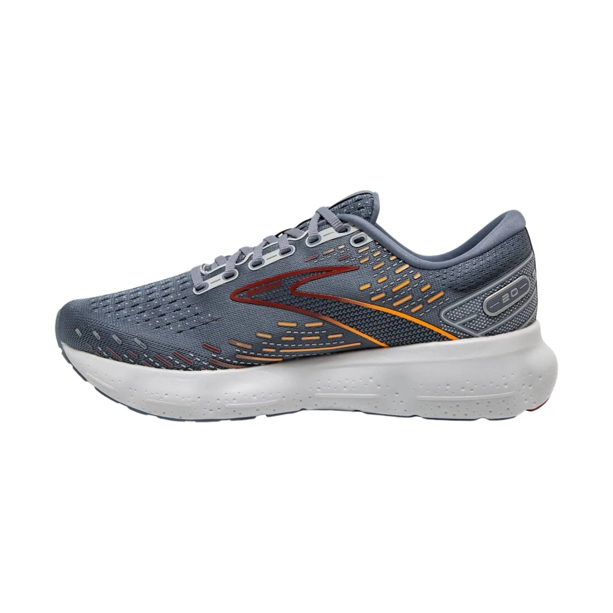 Brooks Men's Glycerin 20 Road Running Shoes - Grey/Chili Oil/ Orange - ONLINE STORE CREDIT/EXCHANGE ONLY