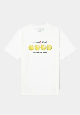 CASABLANCA Casa Sport Tennis Balls Printed T-Shirt - White