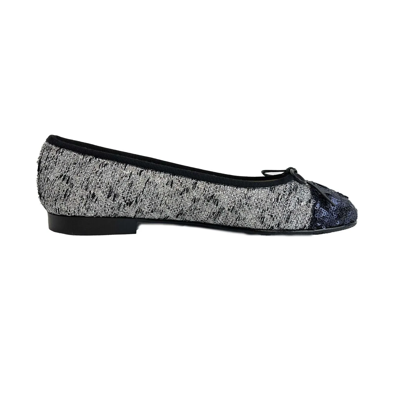 Chanel - Tweed Sequin Cap Toe Ballerina Flats - 38.5 EUR - 7.5 US - Shoes