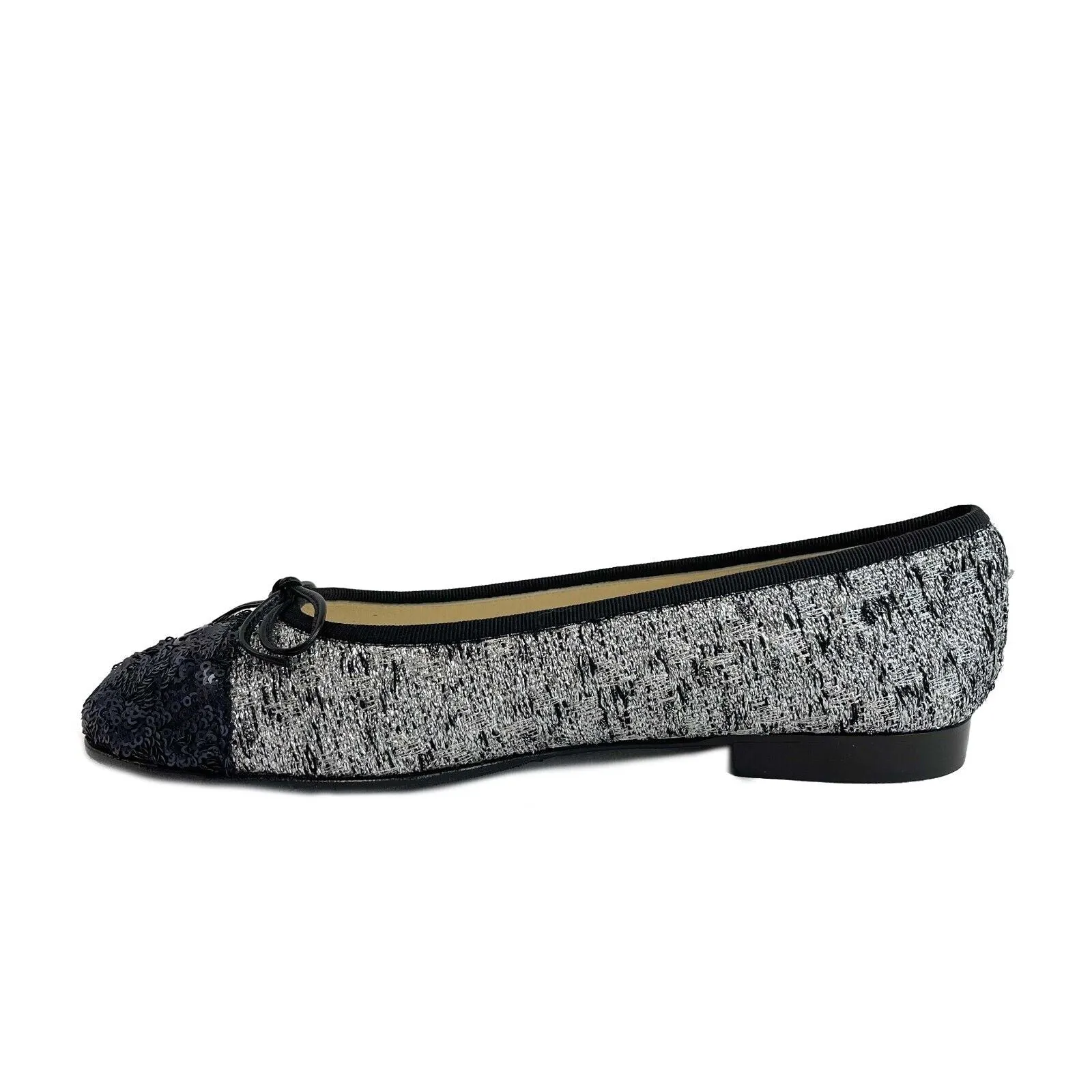 Chanel - Tweed Sequin Cap Toe Ballerina Flats - 38.5 EUR - 7.5 US - Shoes