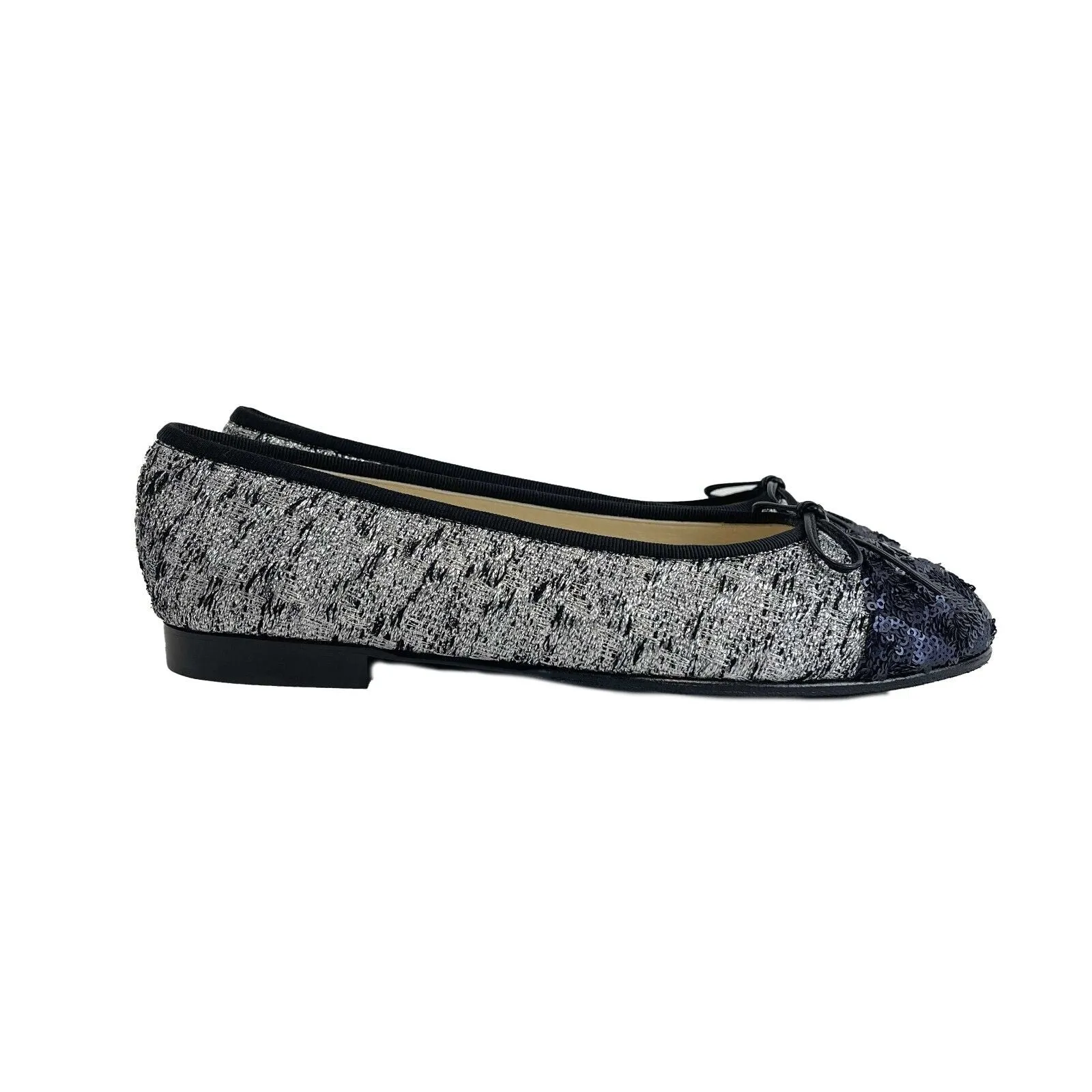 Chanel - Tweed Sequin Cap Toe Ballerina Flats - 38.5 EUR - 8.5 US - Shoes