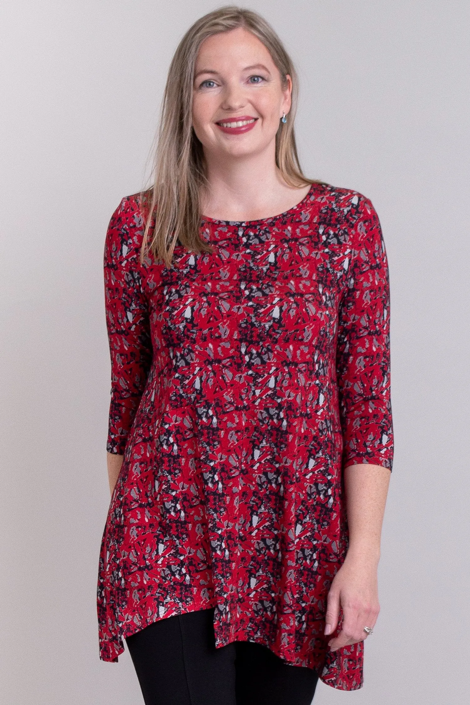 Charming Tunic, Red Shards, Bamboo - Final Sale