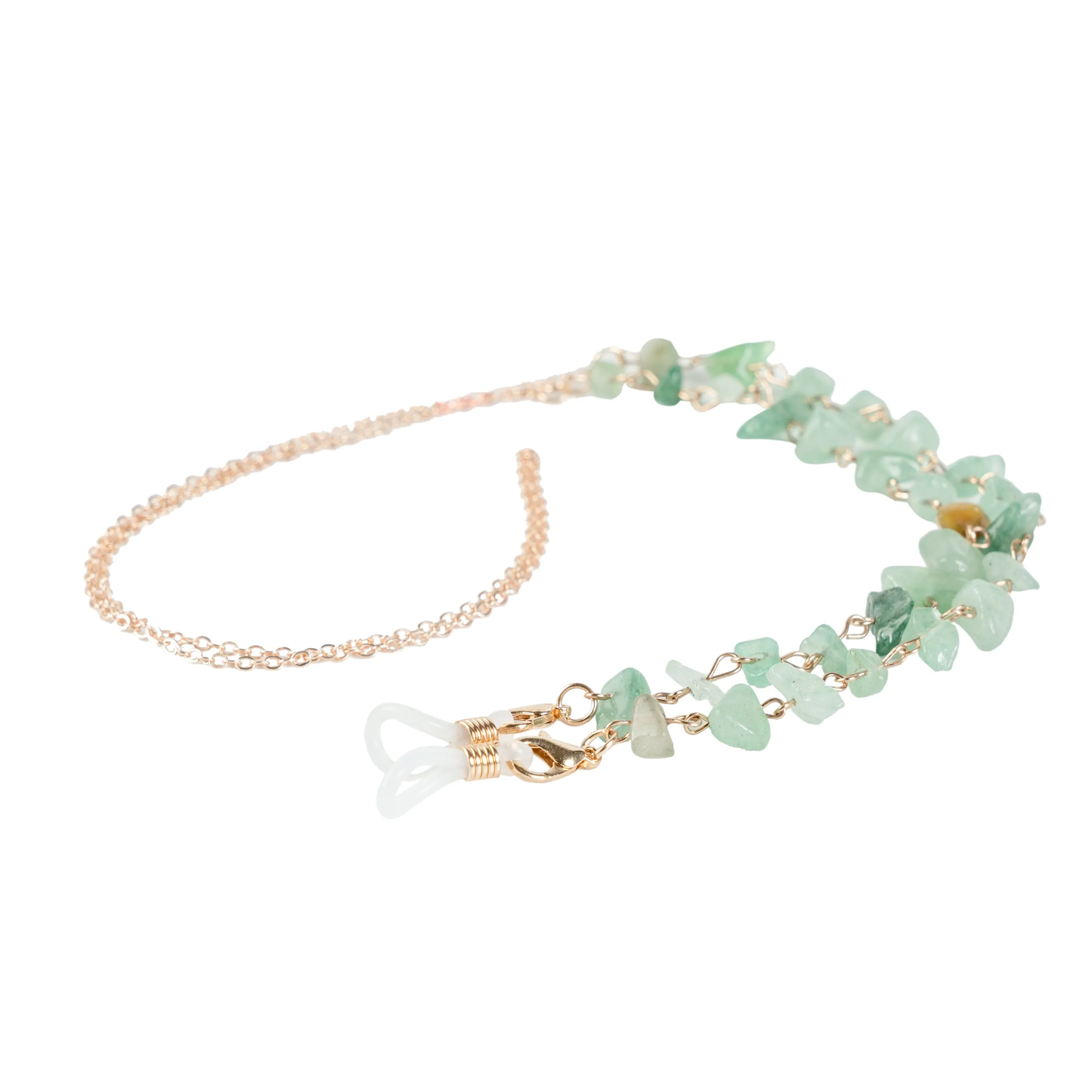 Chokore Natural Crystal Glass chain (Green Aventurine-Gold)