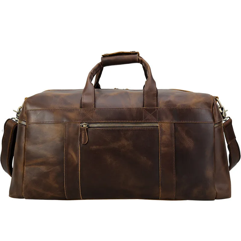 Christmas Gifts Men's Leather Travel Bag Leather Duffle Bag Leather Weekender Bag Men Overnight Bag