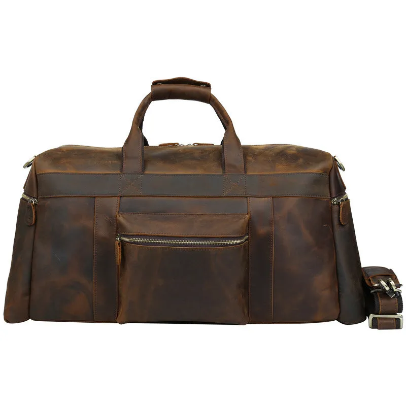 Christmas Gifts Men's Leather Travel Bag Leather Duffle Bag Leather Weekender Bag Men Overnight Bag