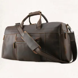 Christmas Gifts Men's Leather Travel Bag Leather Duffle Bag Leather Weekender Bag Men Overnight Bag