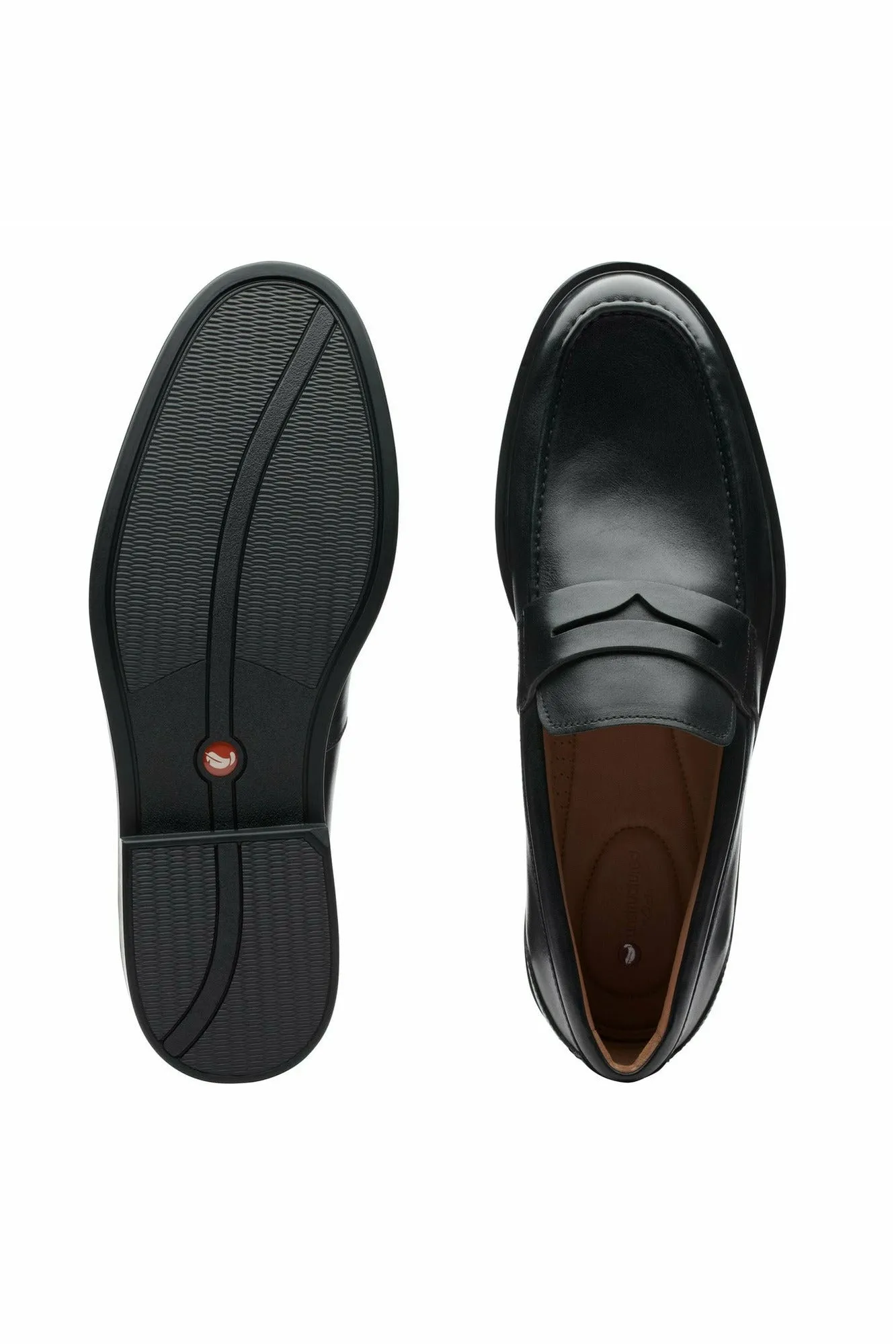 Clarks Un Aldric Step black leather