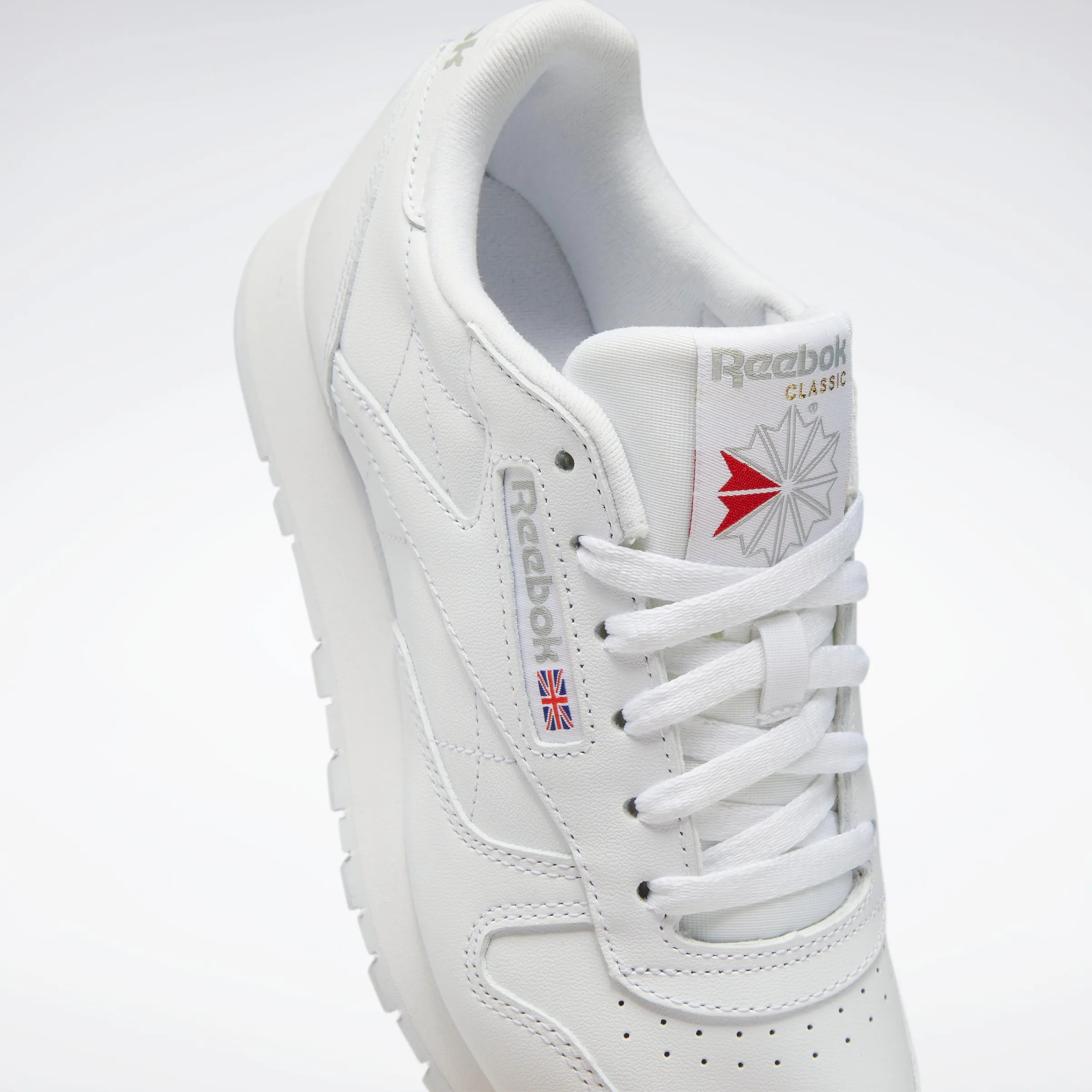 Classic Leather Shoes White/White/Pure Grey 3