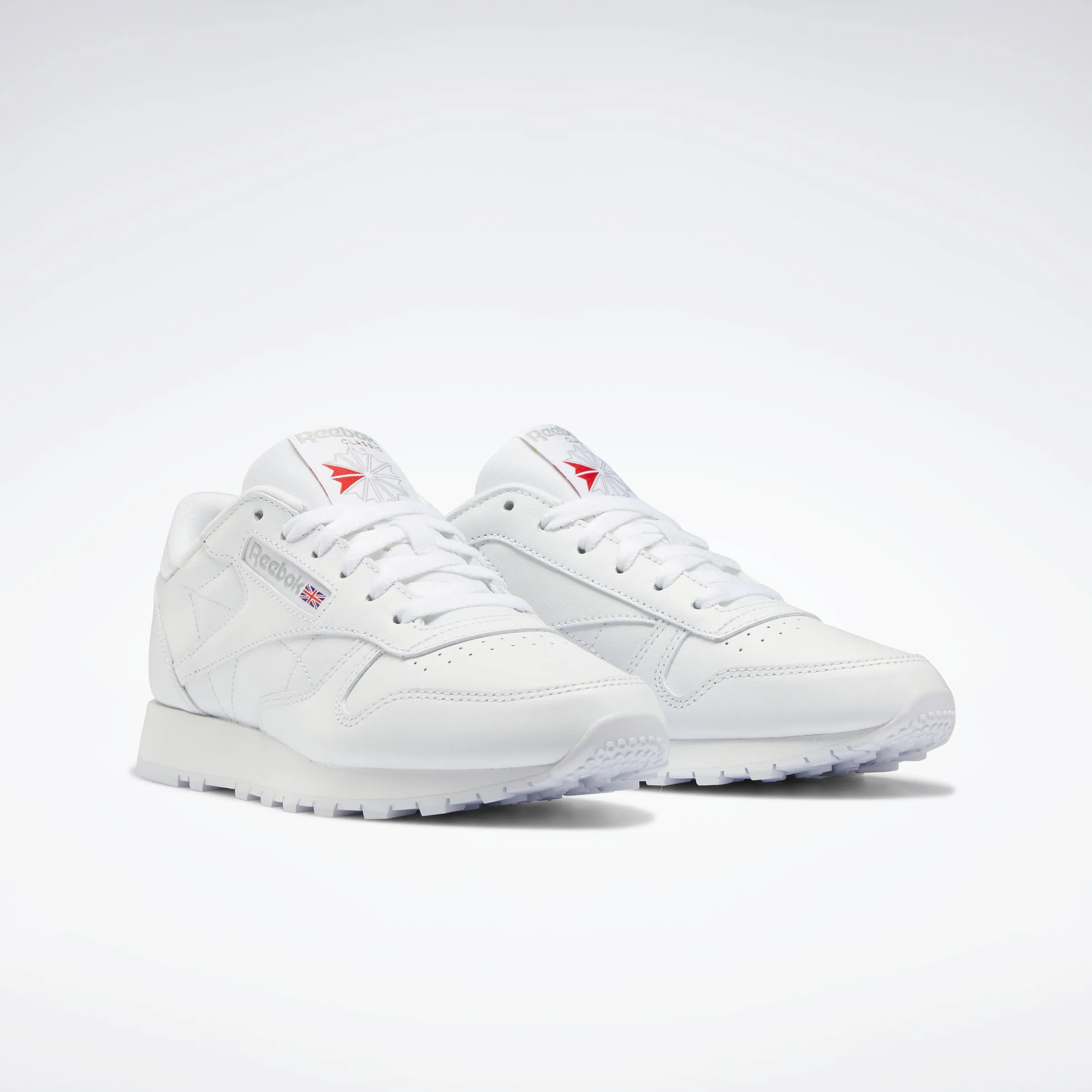 Classic Leather Shoes White/White/Pure Grey 3