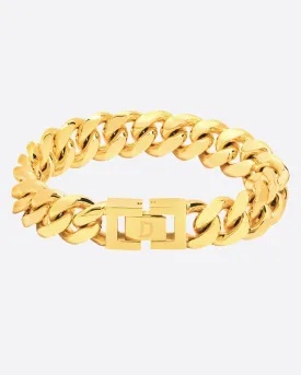 CLEAN CUBANA BRACELET. - 12MM 18K GOLD