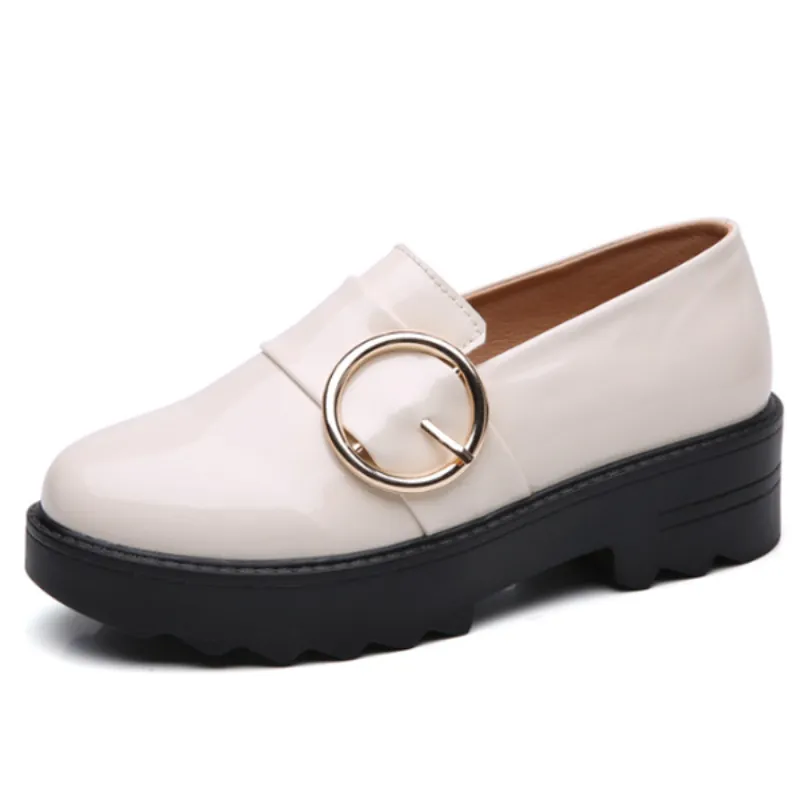 Comfy Slip-On Leather Platform Shoes