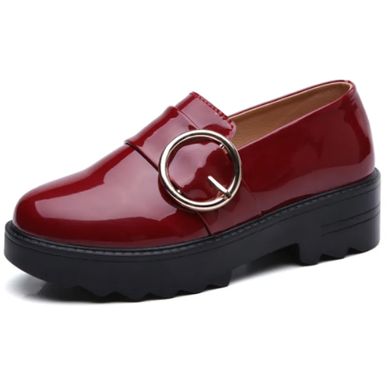 Comfy Slip-On Leather Platform Shoes