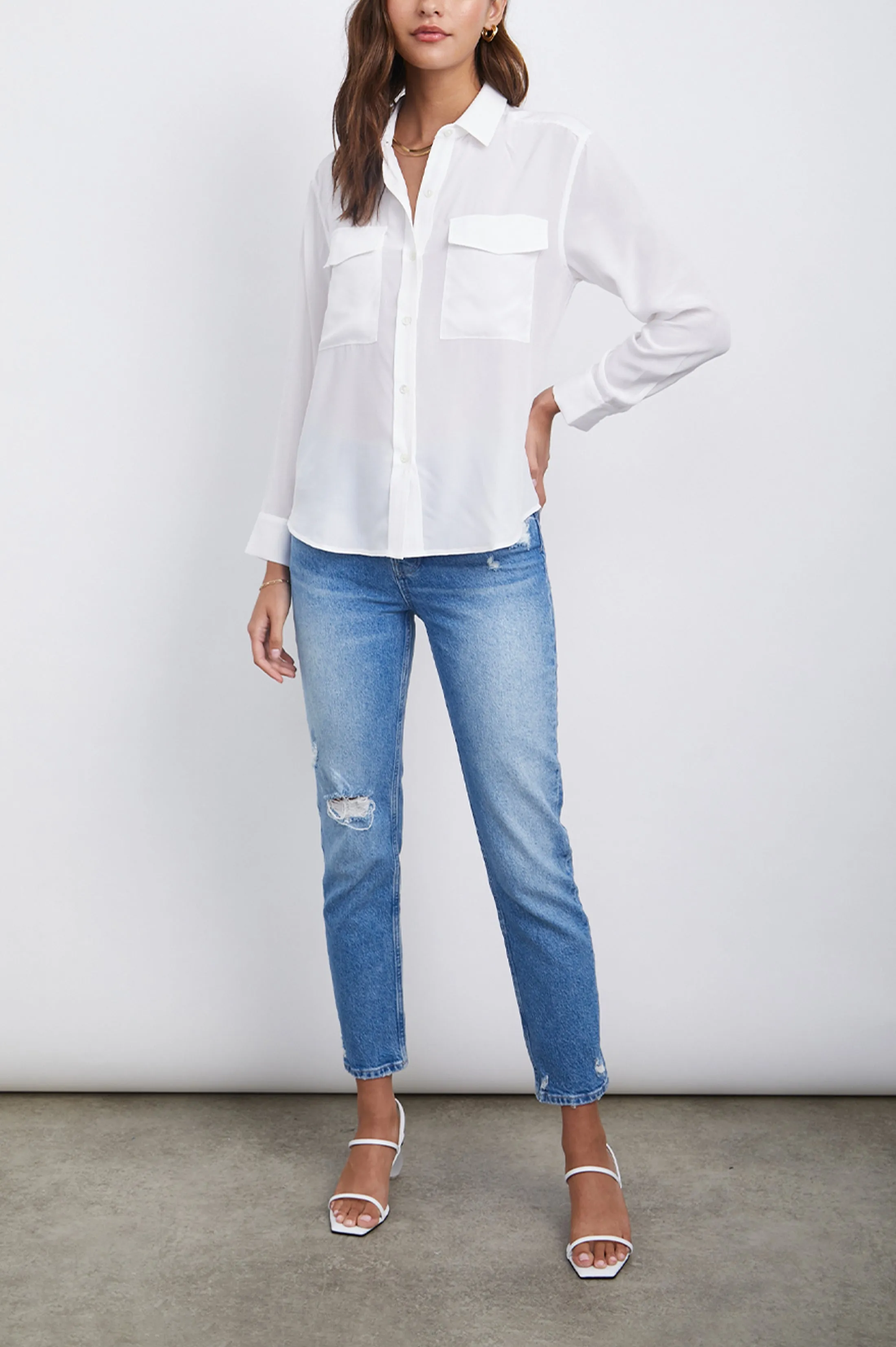 CORI SHIRT - SILK WHITE