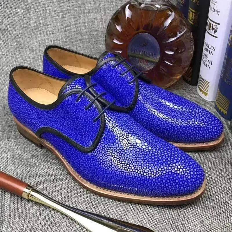 Crocodile Shoes Lizard Leather Lace-Up Shoes For Men