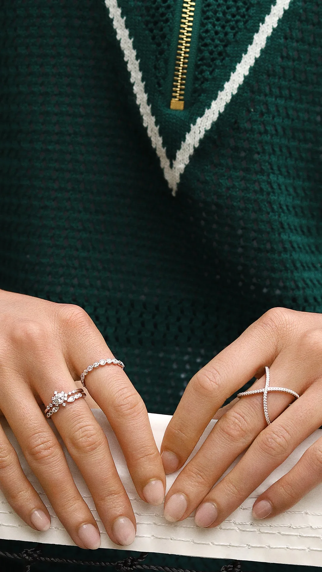 Crux Ring in White Gold Plated