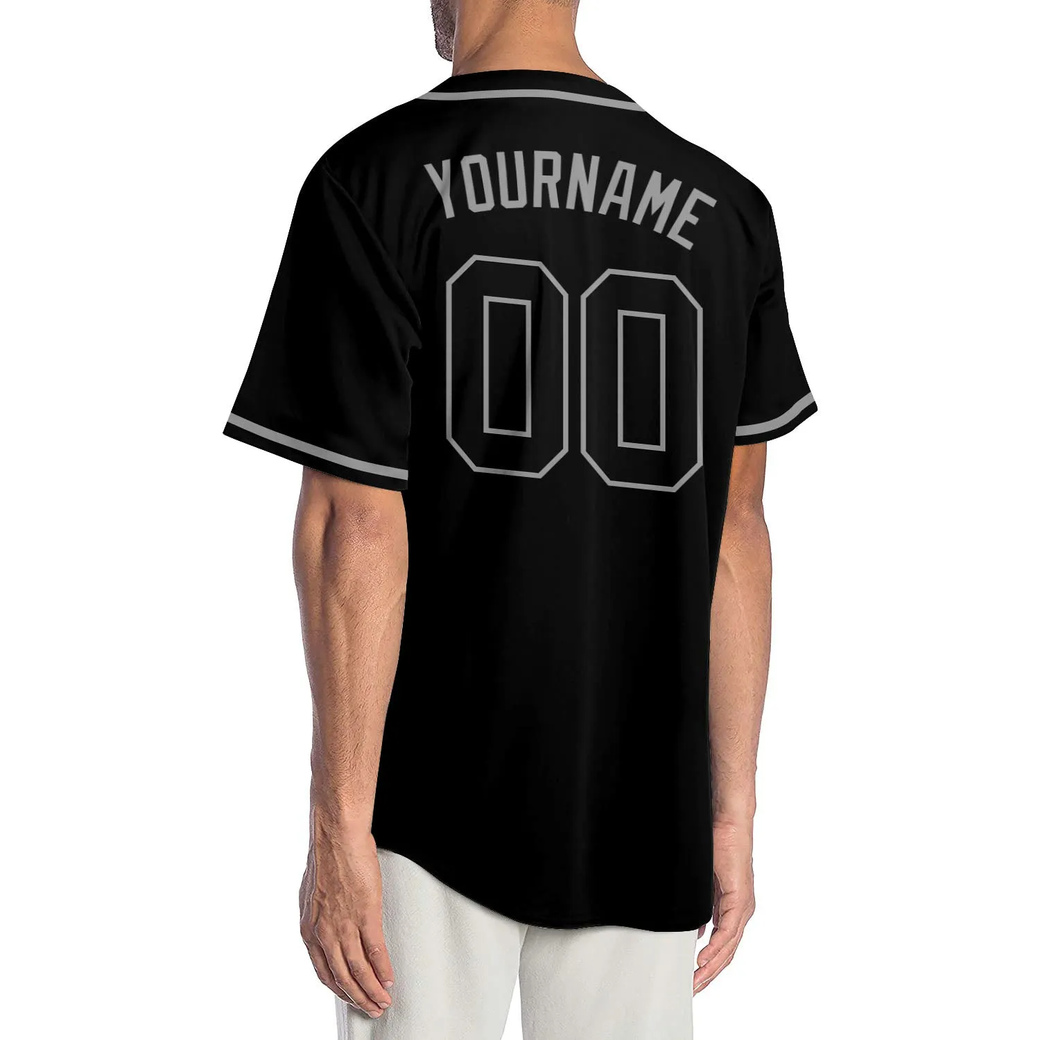 Custom Black Black-Gray Authentic Baseball Jersey