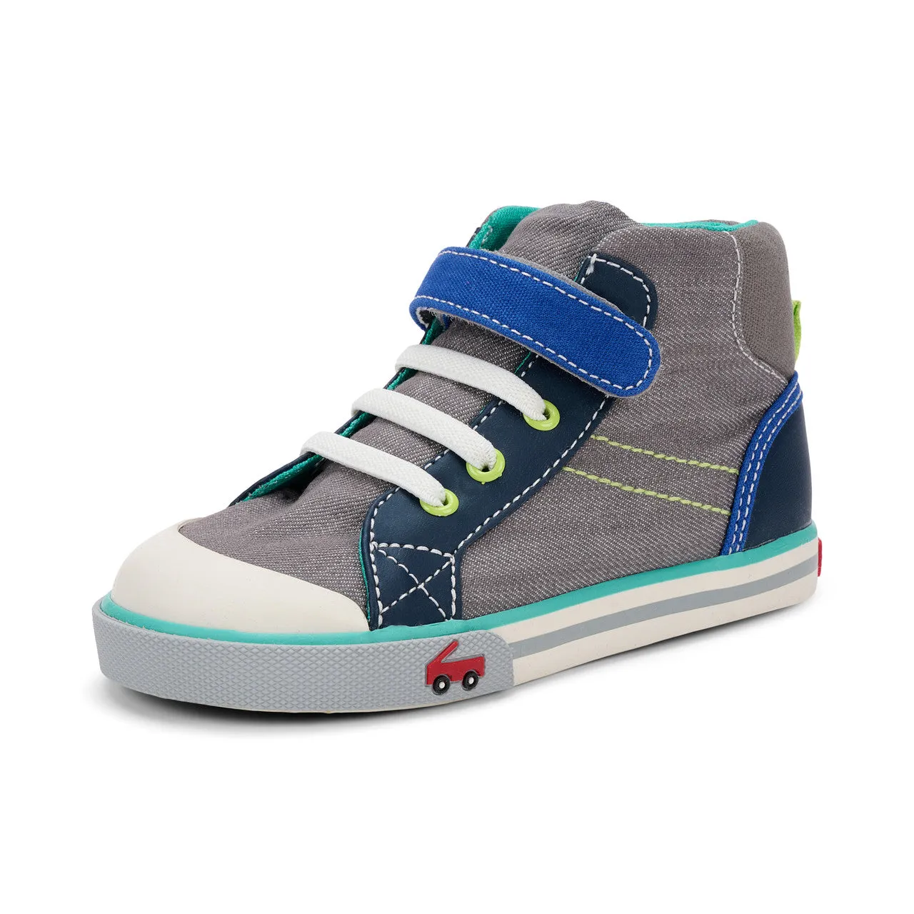 Dane Hi-Top Canvas Sneaker - Gray Denim/Blue