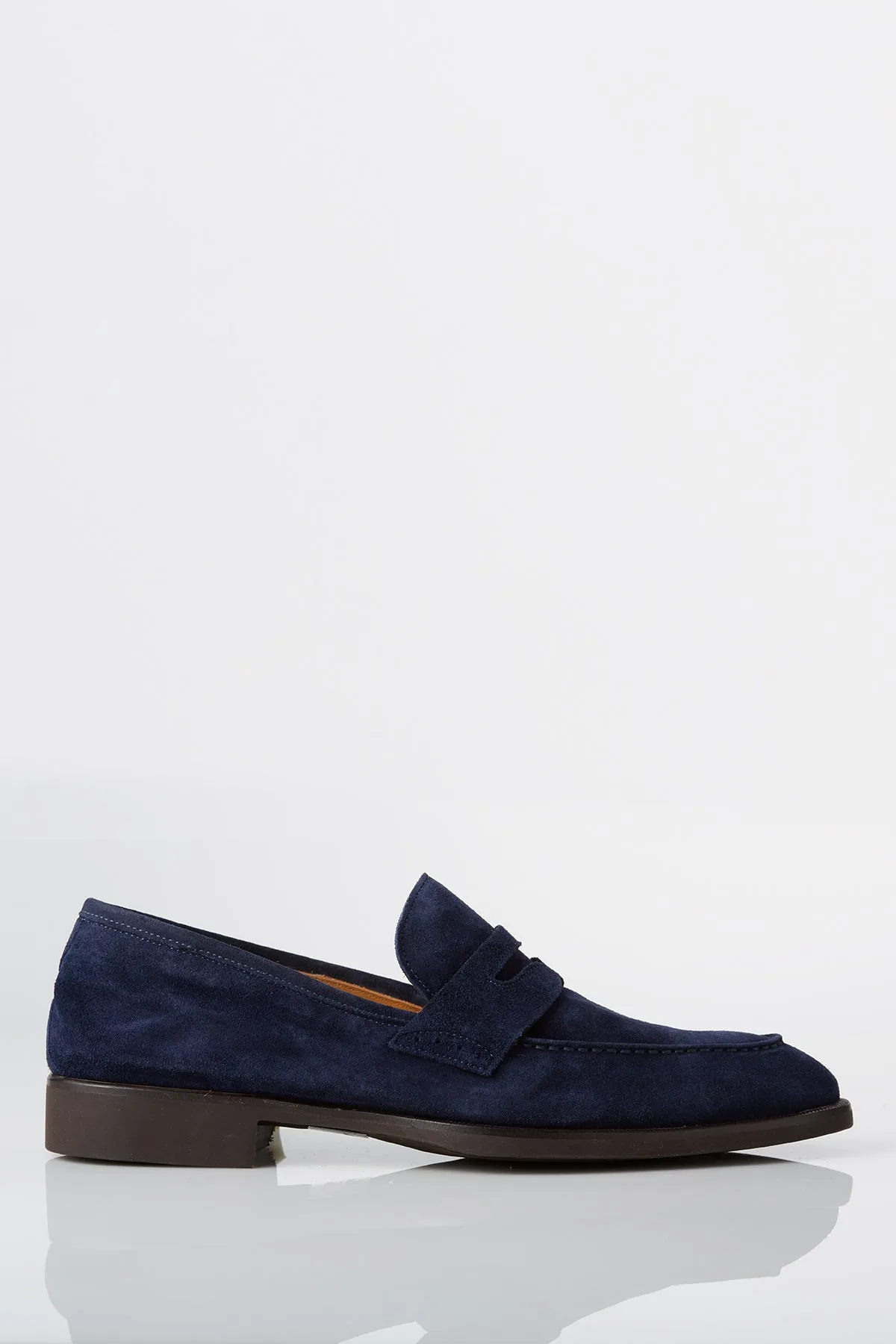 David August Suede Penny Loafer in Cosmos Blue