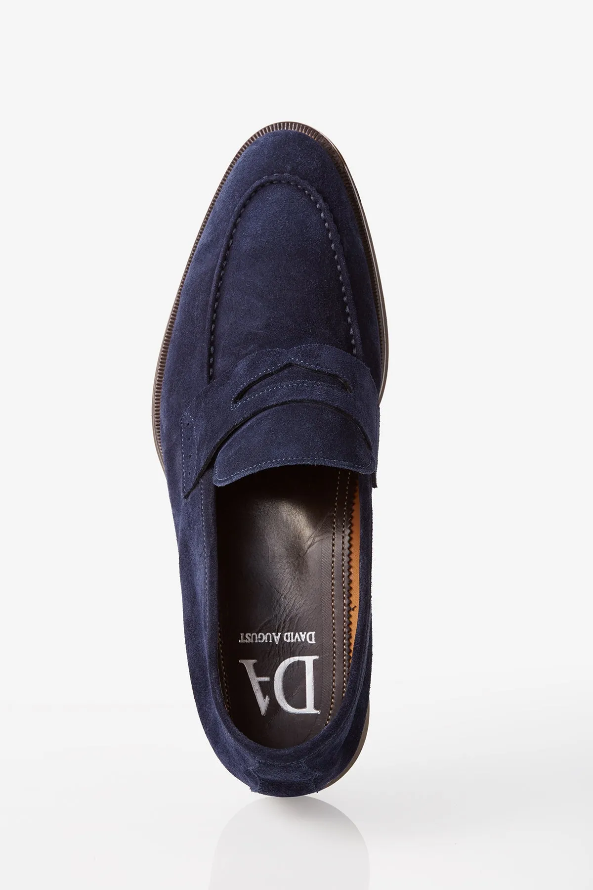 David August Suede Penny Loafer in Cosmos Blue