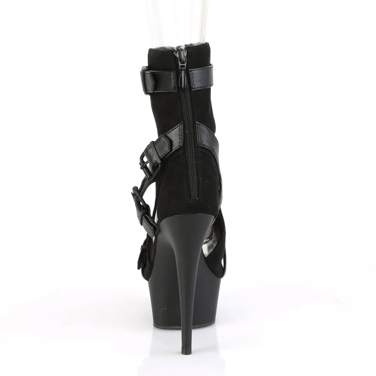 DELIGHT-1037 Black Calf High Peep Toe Boots